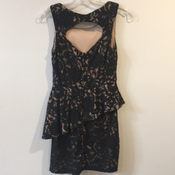 BCX Black/Beige Dantele Inspired Mini Dress - Picture 6 of 8